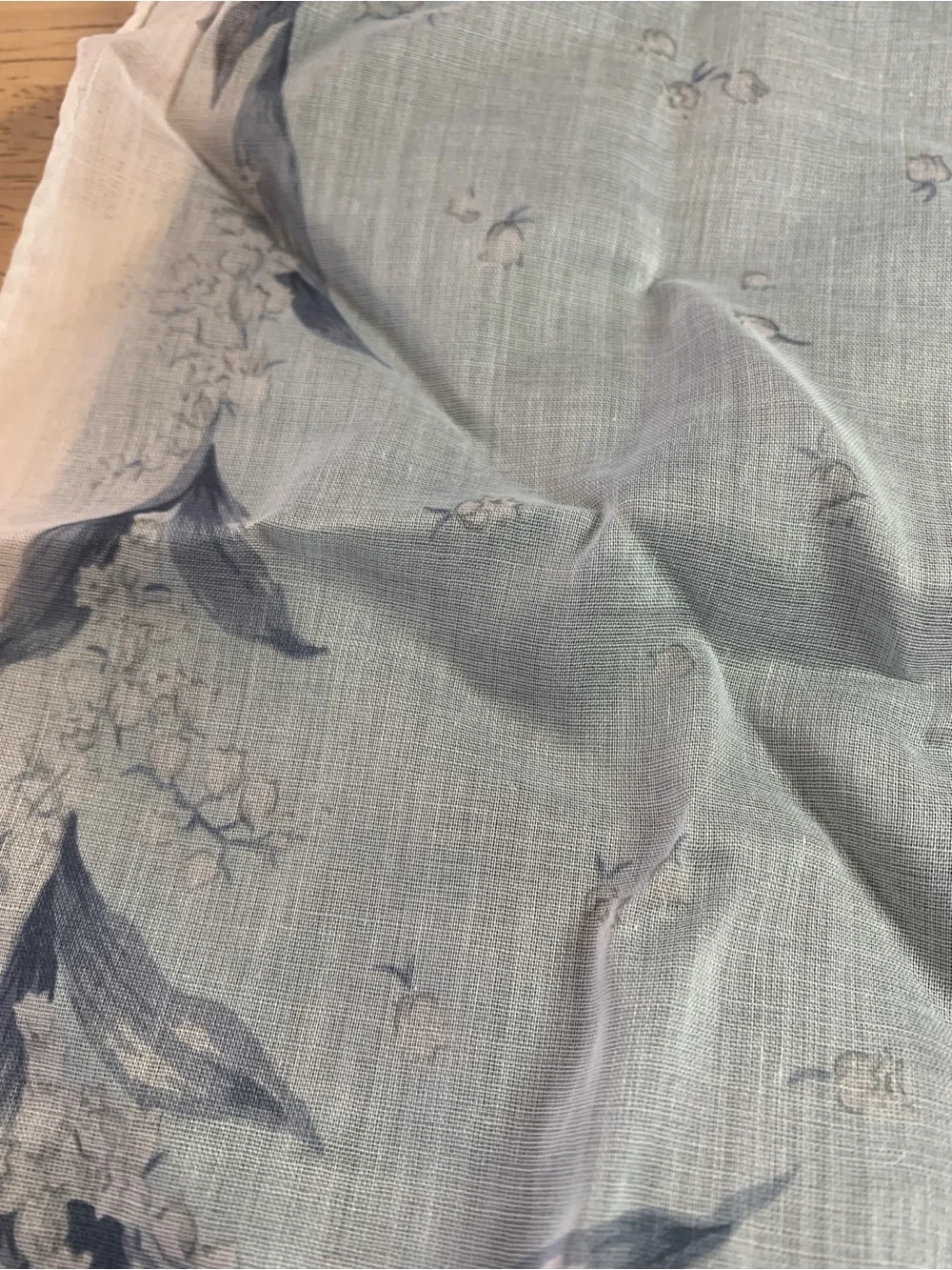 Dior Light Blue and Navy Floral Cotton Mini Scarf